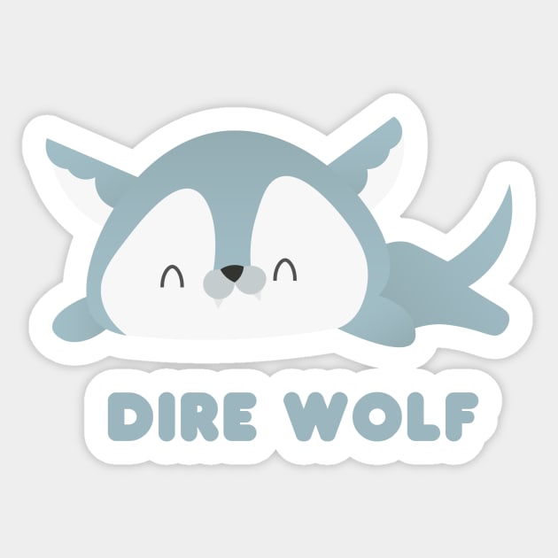 Kawaii Dire Wolf Sticker by FlutesLoot